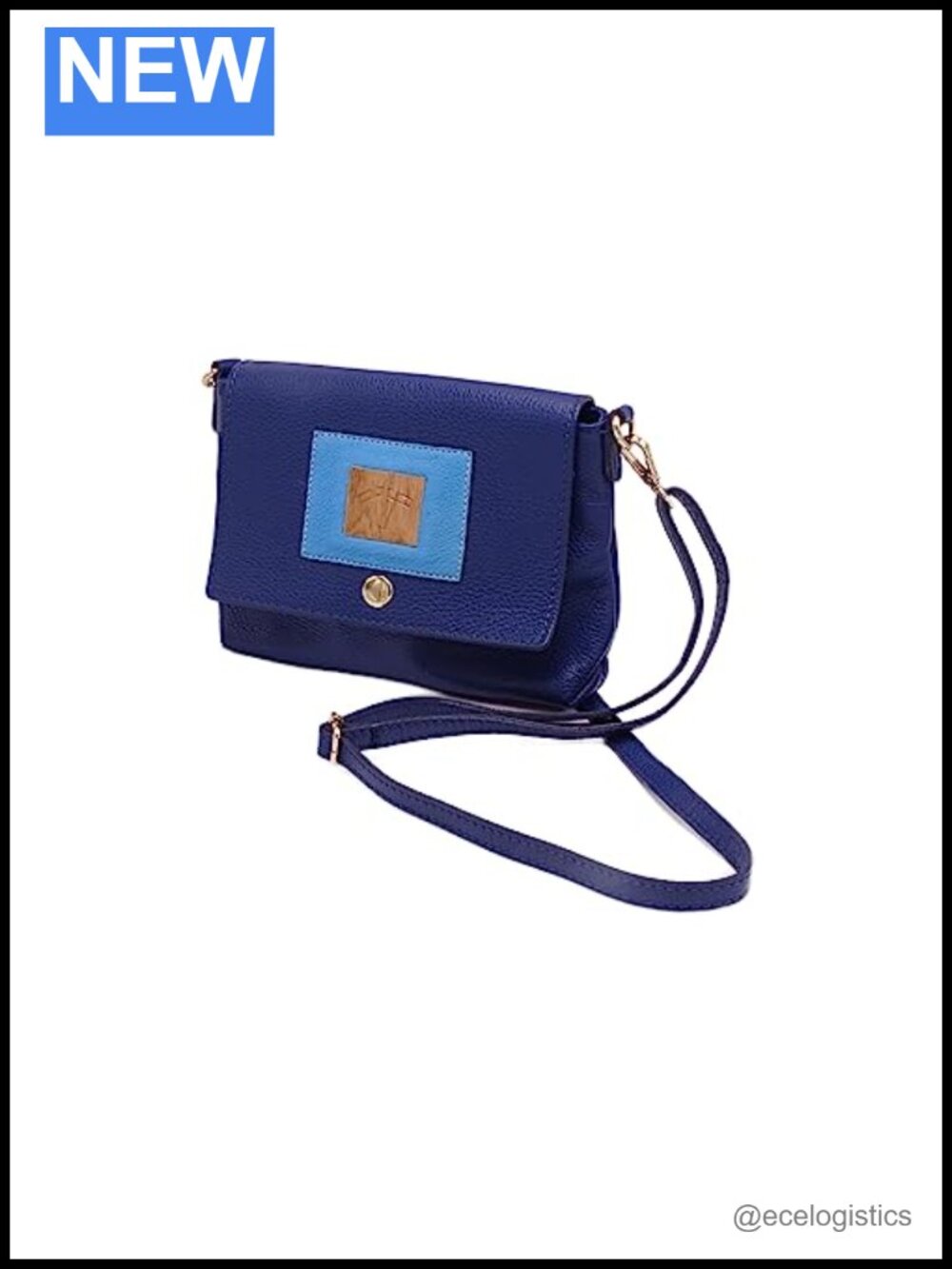 Italian Leather and Oak Wood Crossbody Bag with Cotton Packaging